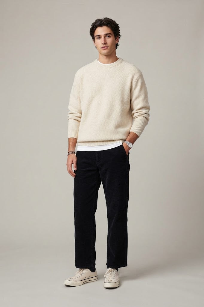 Pantalones micropana algodón negro