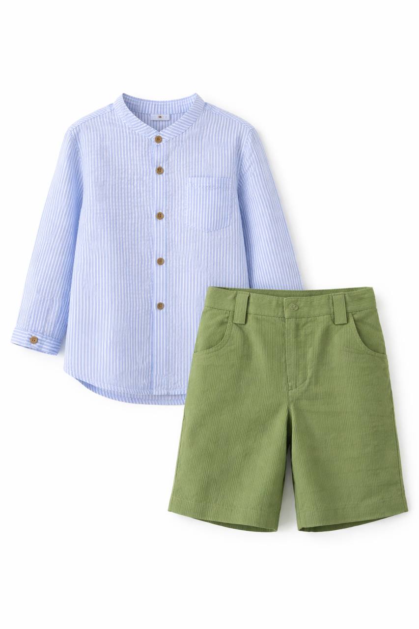 Conjunto niño camisa rayas y bermudas Pisa
