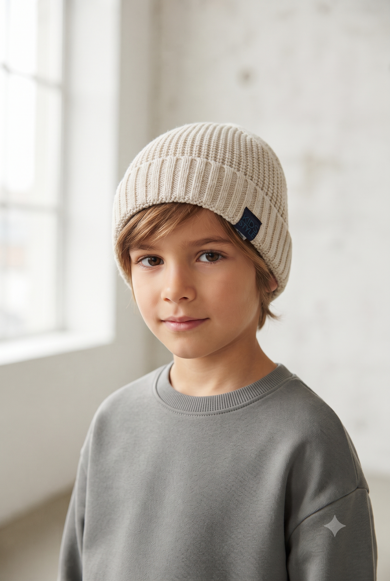 Gorro punto con vuelta, unisex.