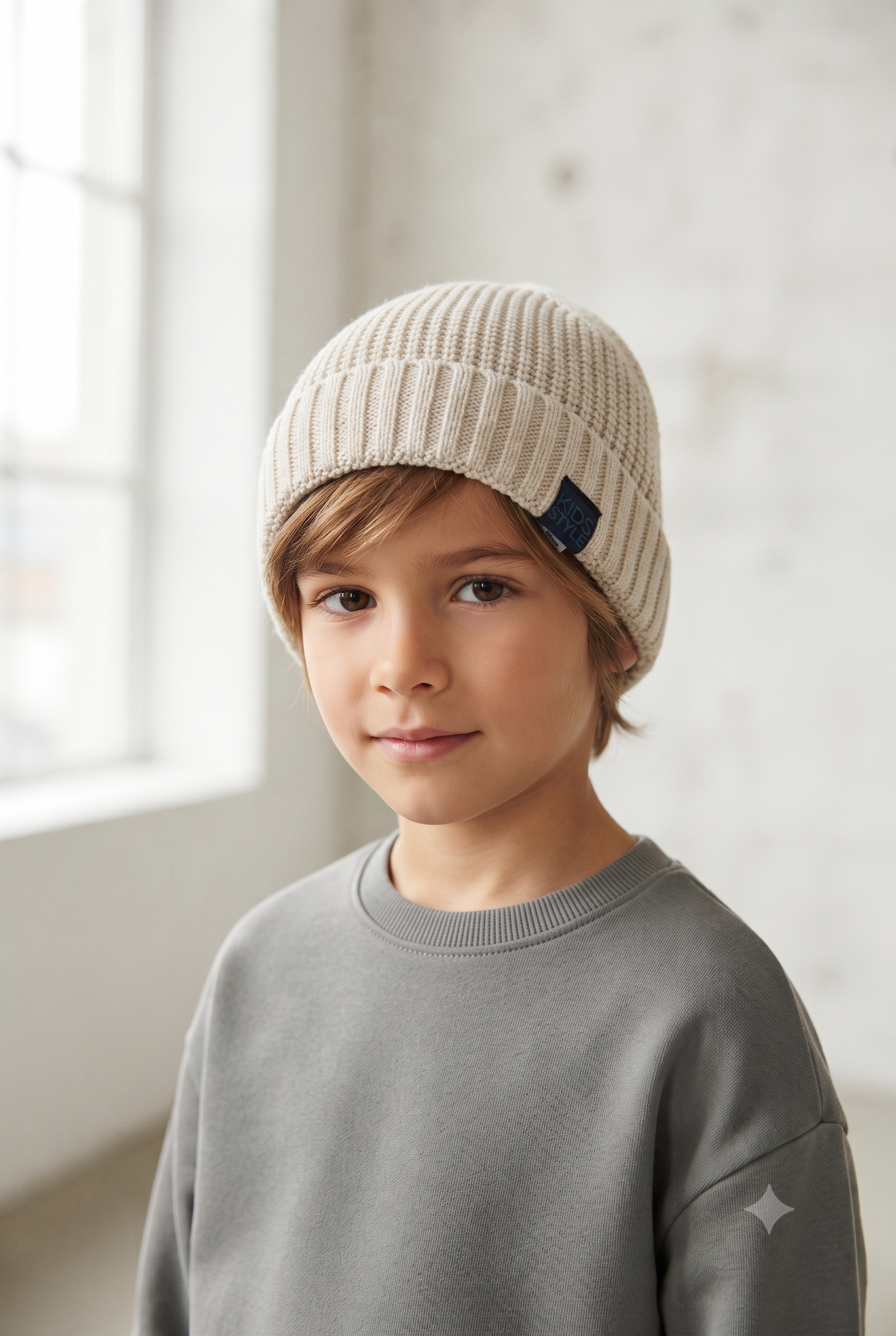 Gorro punto con vuelta, unisex.
