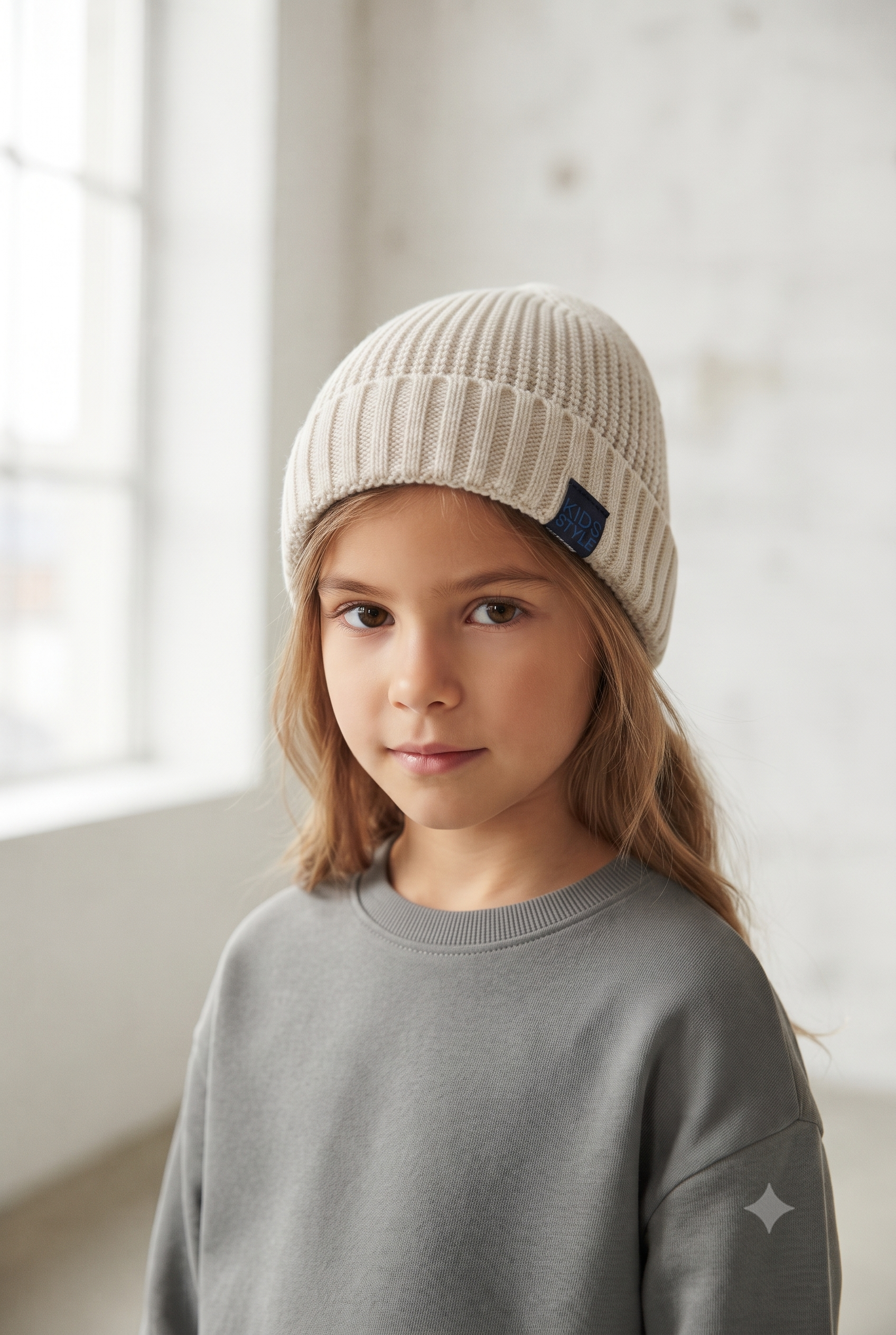 Gorro punto con vuelta, unisex.