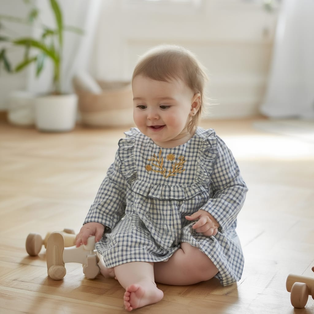 Vestido Bebe Niña Cuadros Vichy