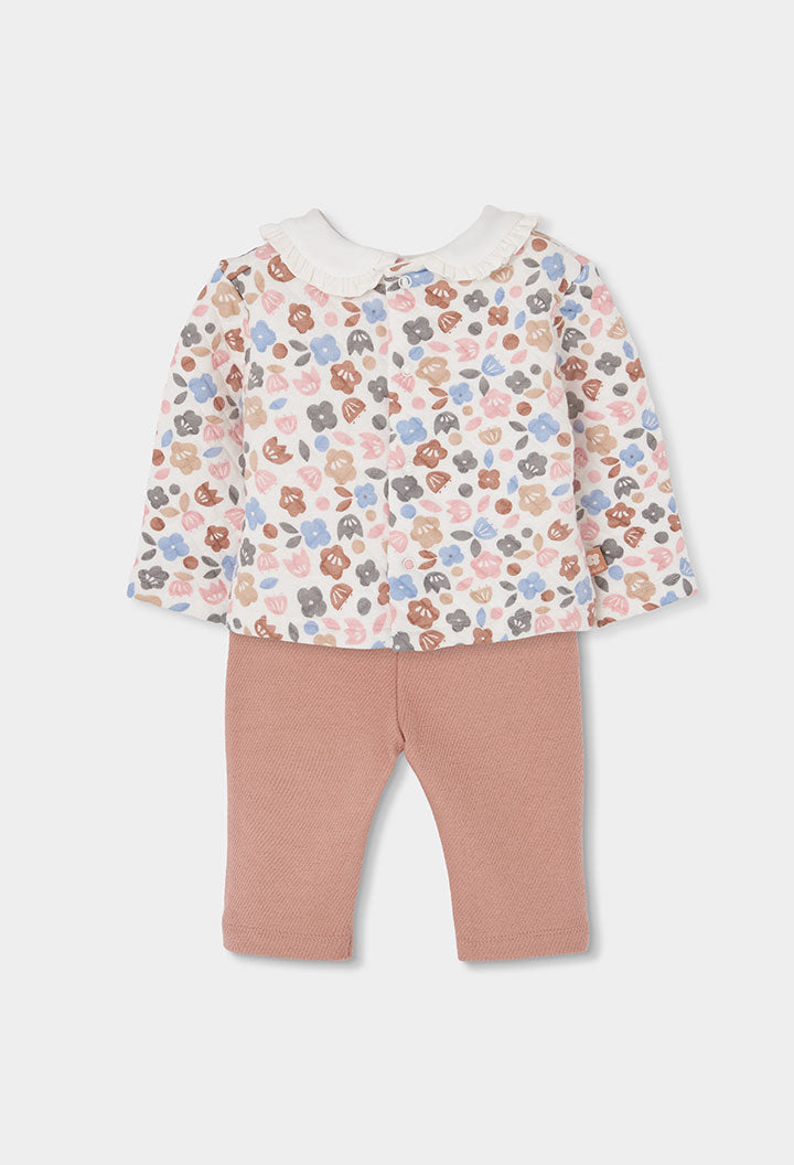 Conjunto punto flores de bebé niña
