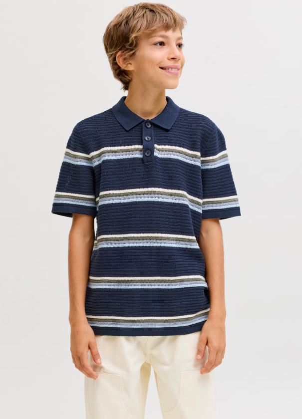 Polo Juvenil a Rayas con Cuello Clásico.