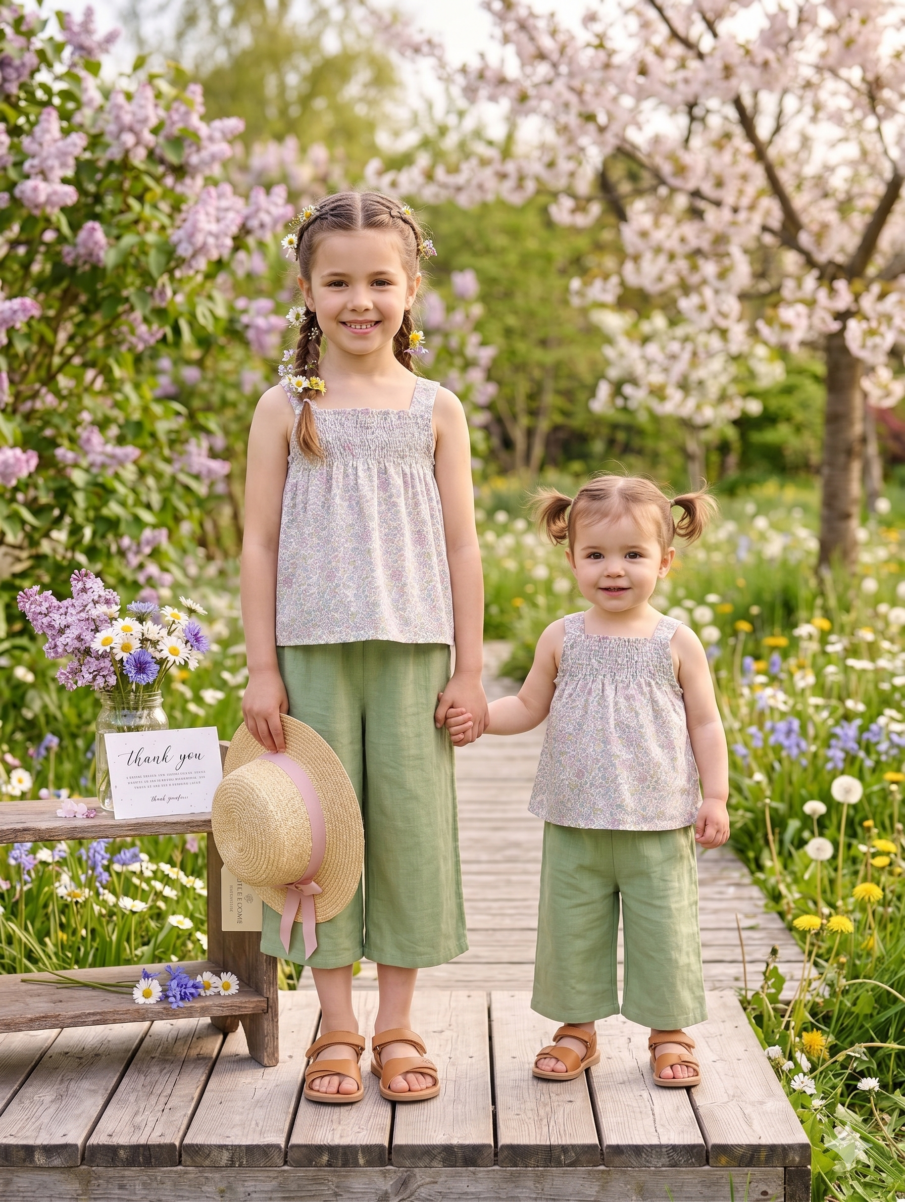 Conjunto niña top y pantalón Pisa