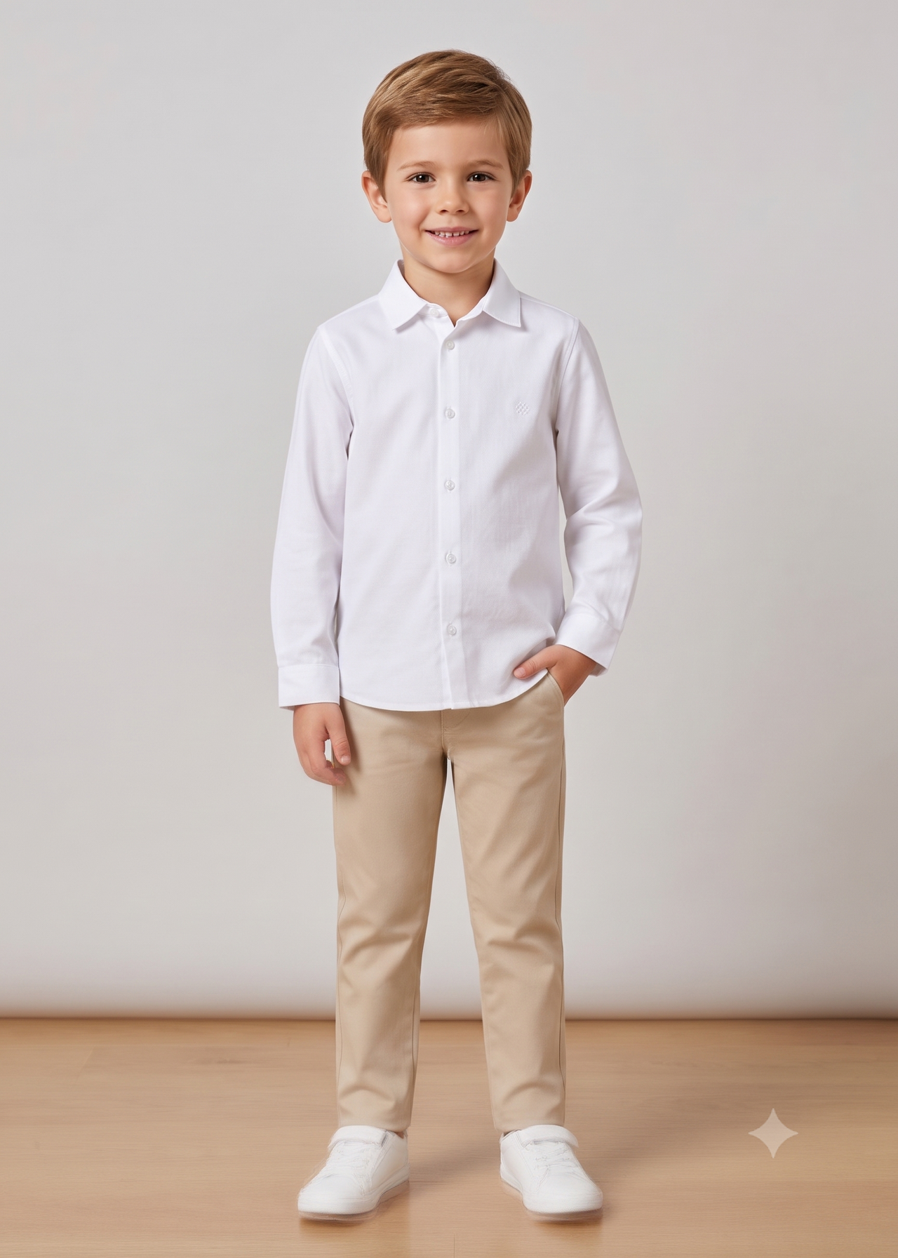 Camisa manga larga basica, niño.