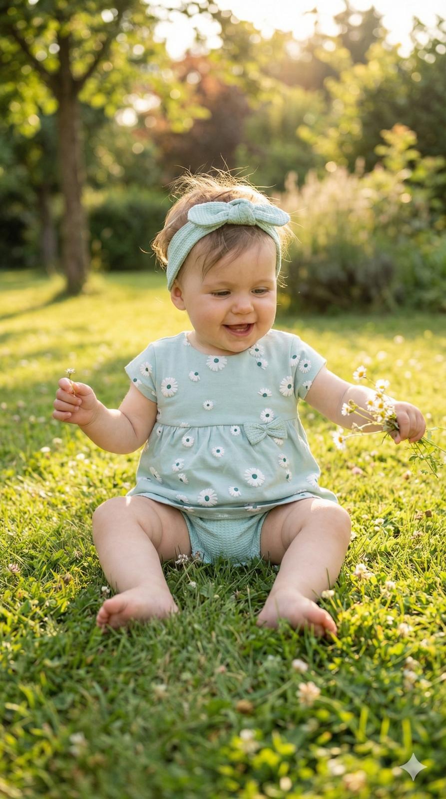 Conjunto de Vestido Braguita Y Diadema de bebé