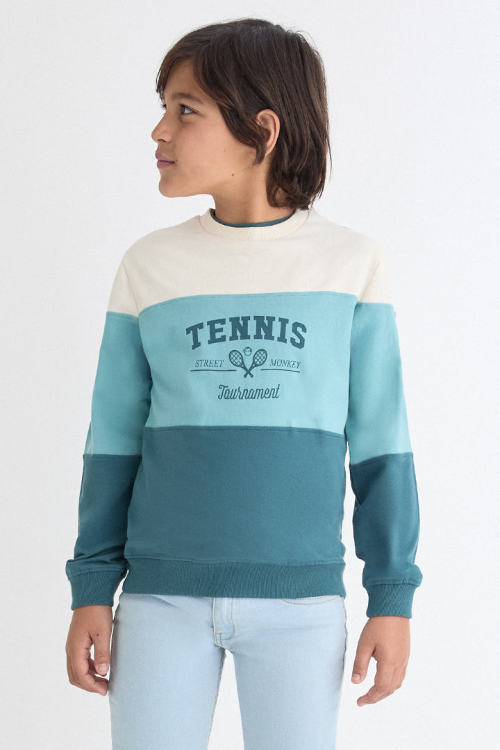 Sudadera tricolor Niño