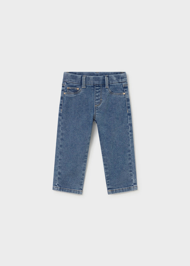 Pantalon cerrado tejano básico bebé niña