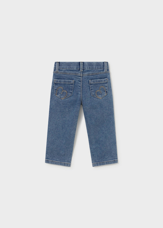 Pantalon cerrado tejano básico bebé niña