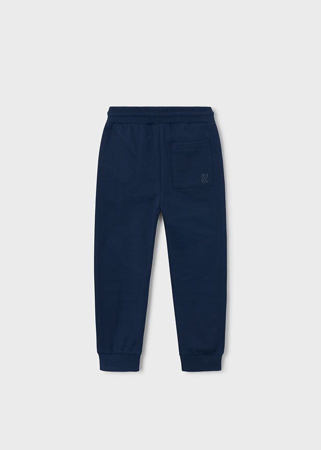 Pantalon felpa basico puños niño