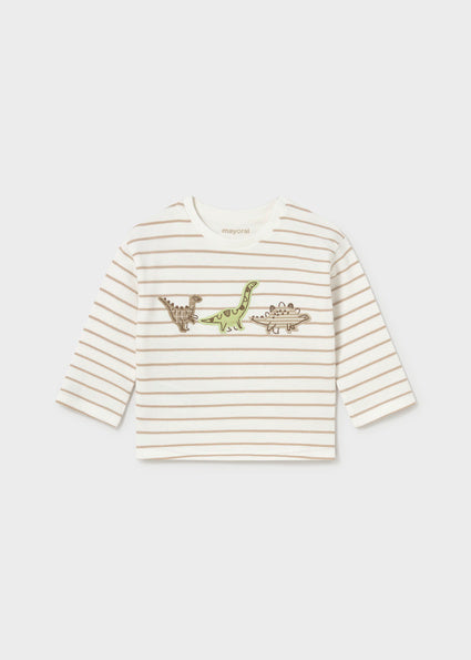 Camiseta manga larga apliques bordado