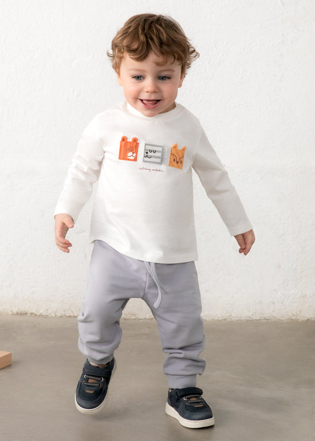 Camiseta manga larga caritas bebé niño.