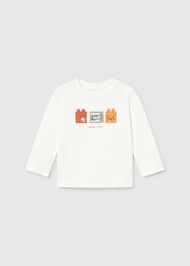 Camiseta manga larga caritas bebé niño.