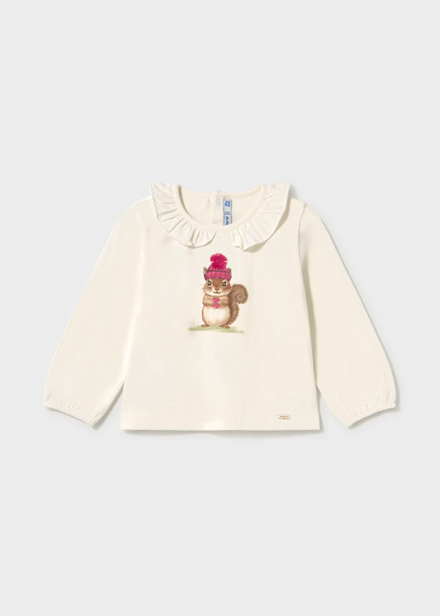 Camiseta manga larga vestir bebé niña