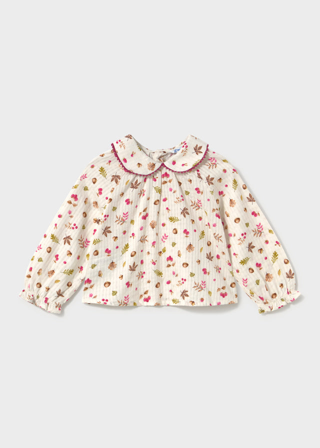 Blusa plana textura bebé niña