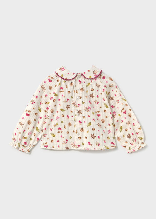 Blusa plana textura bebé niña