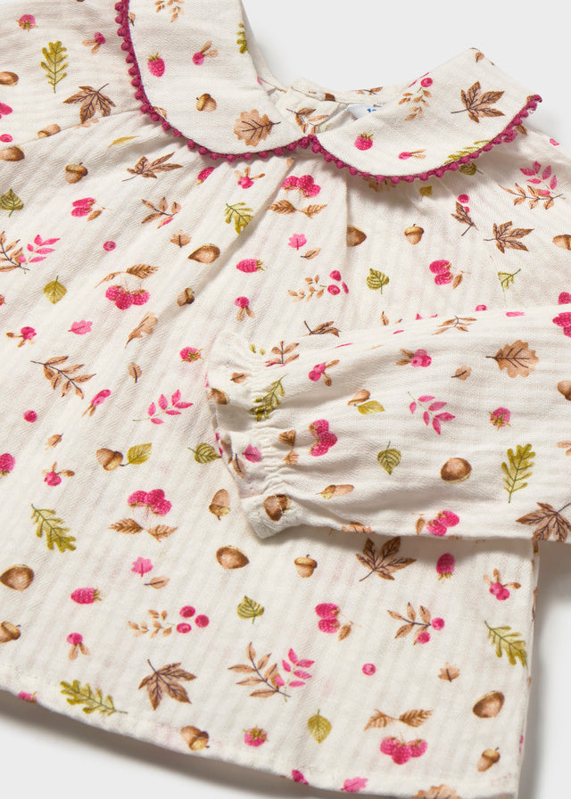 Blusa plana textura bebé niña