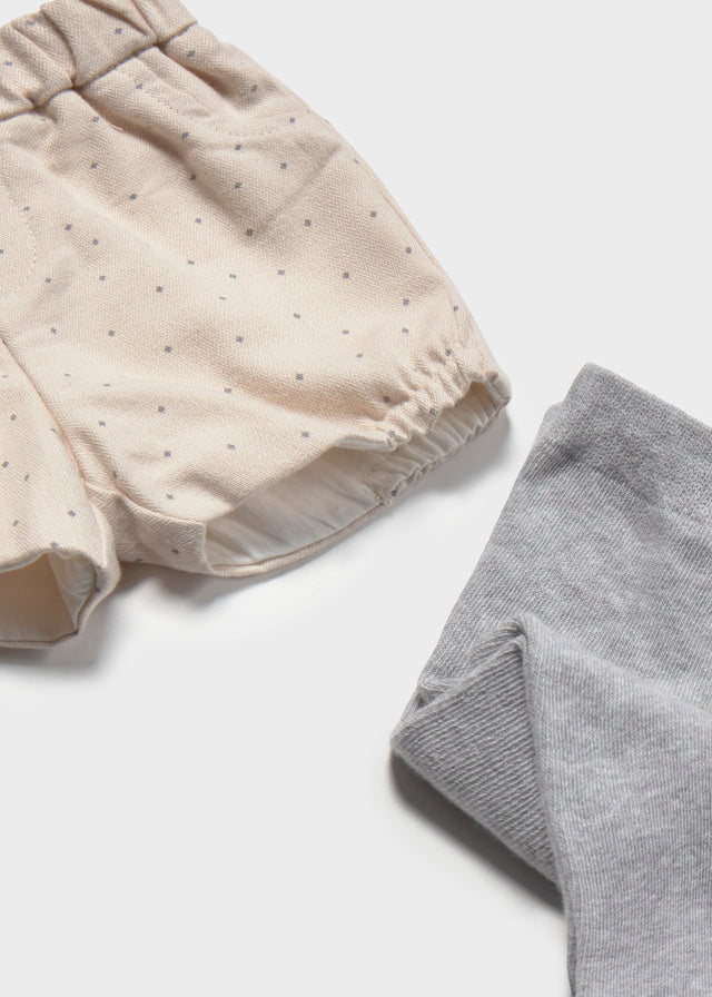 Conjunto pantalon corto leotardo bebé niño