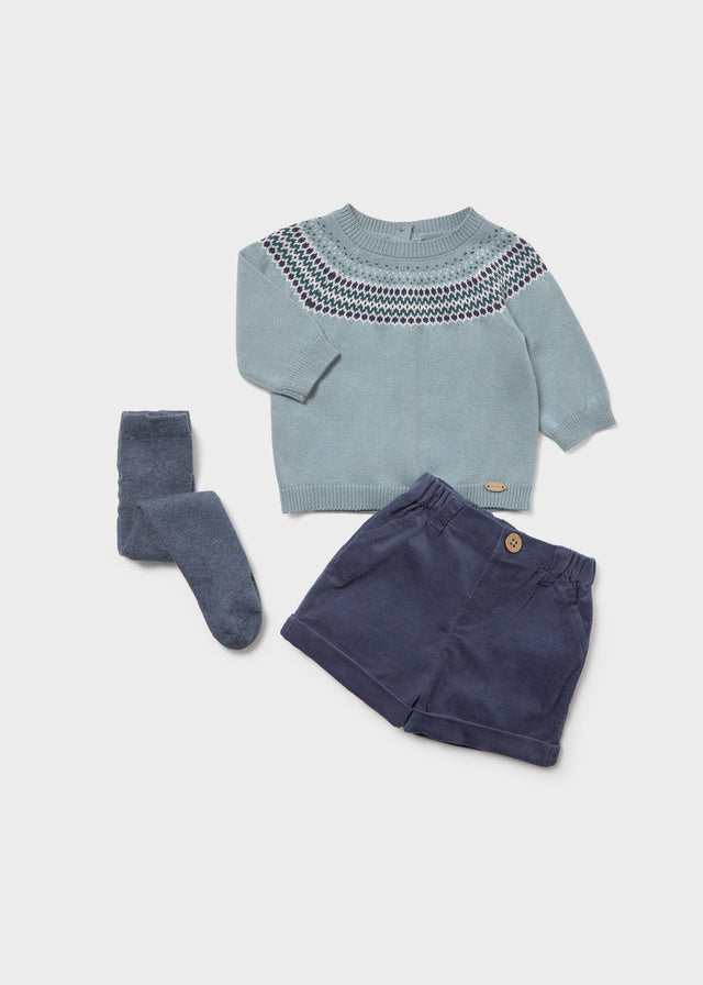Conjunto pantalon corto leotardo bebé niño