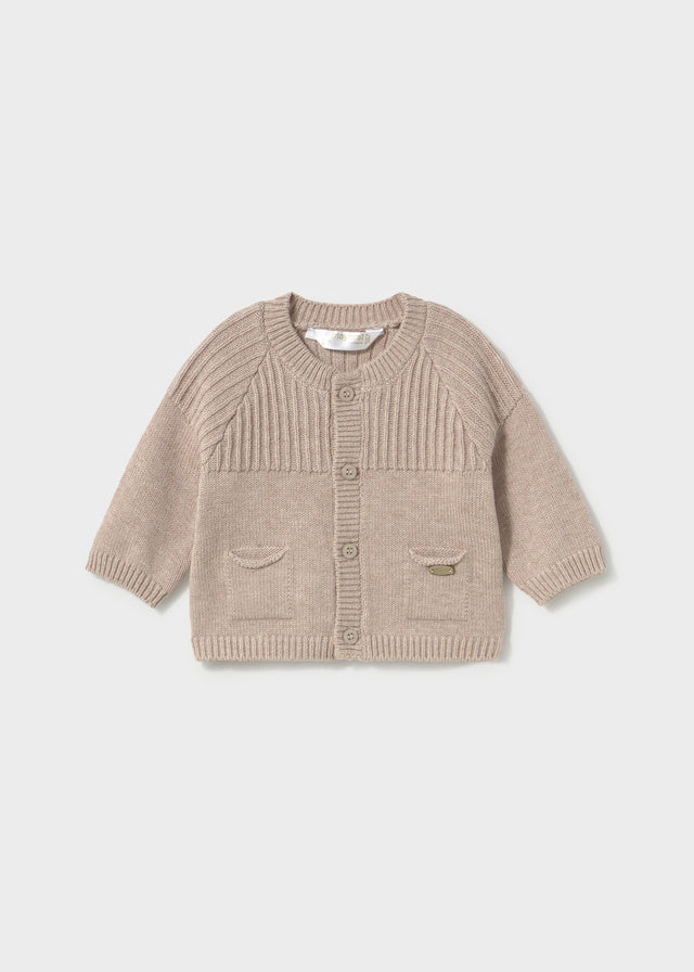 Cardigan tricot cuello redond