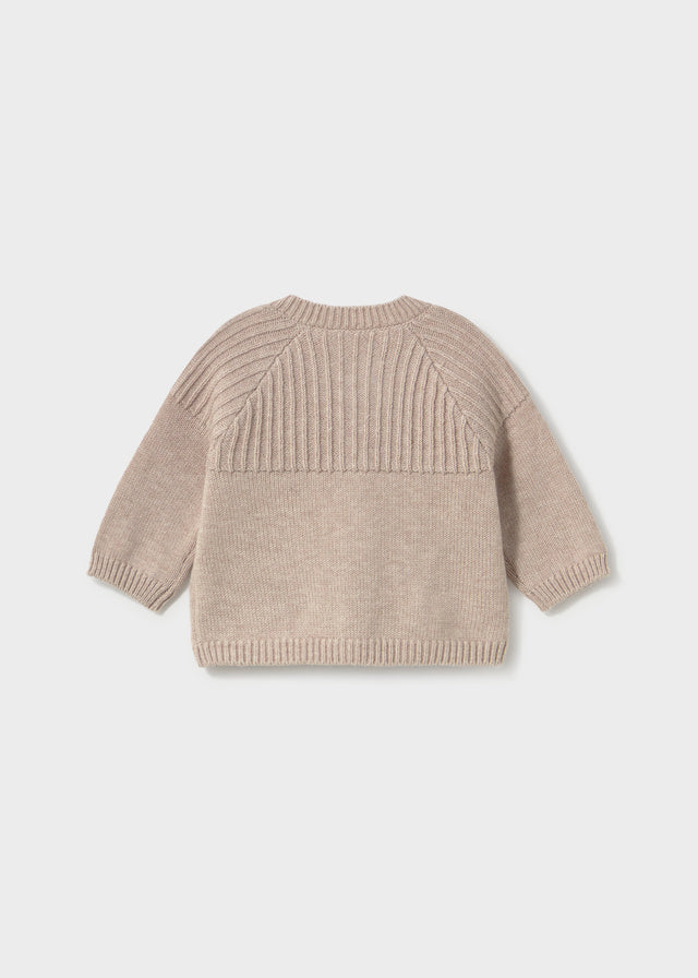 Cardigan tricot cuello redond