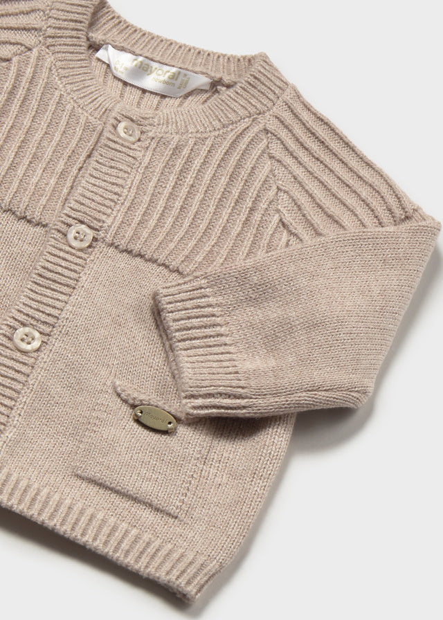 Cardigan tricot cuello redond