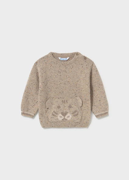 Jersey tricot bebe niño cara tigre.