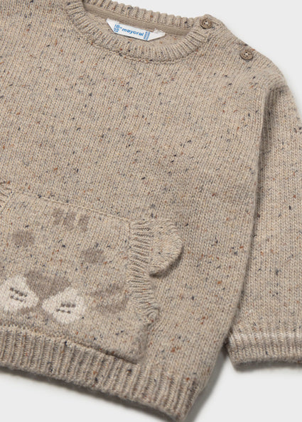 Jersey tricot bebe niño cara tigre.