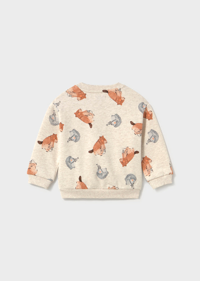 Sudadera sin capucha zorritos, bebé niño.
