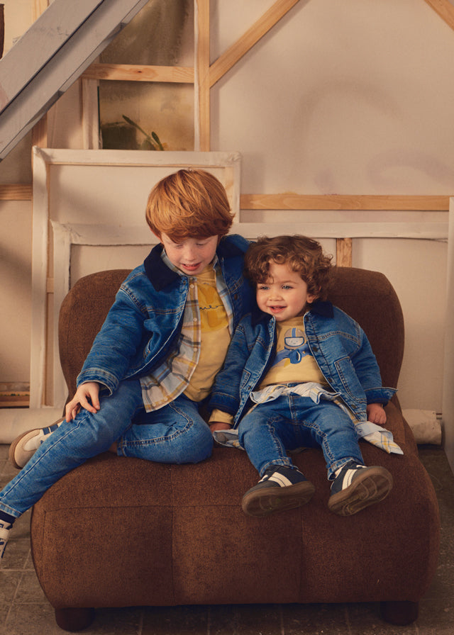 Cazadora soft denim acolchada bebé niño