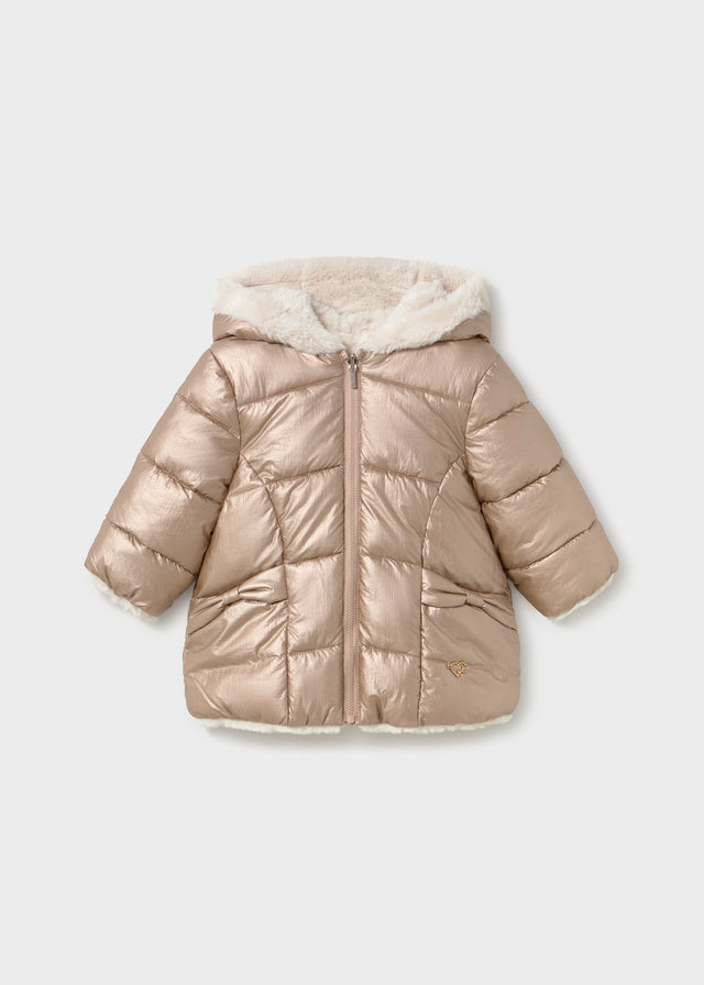 Chaqueton reversible pelo bebé niña.