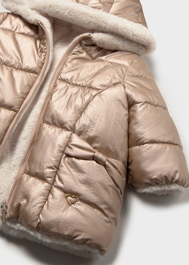 Chaqueton reversible pelo bebé niña.
