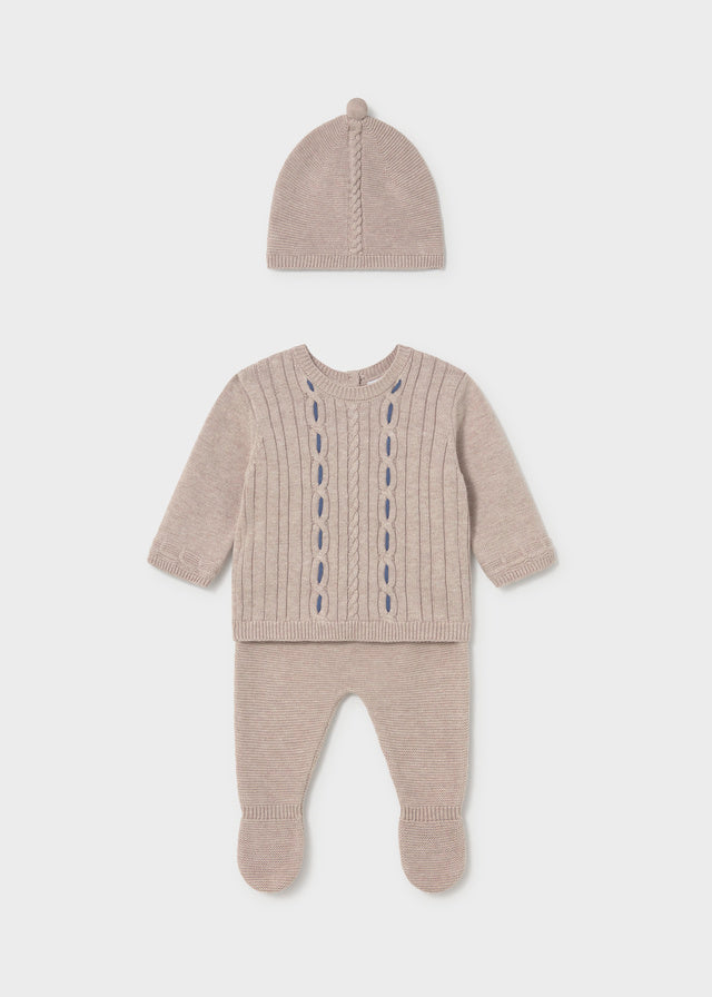 Conjunto polaina y gorro tricot