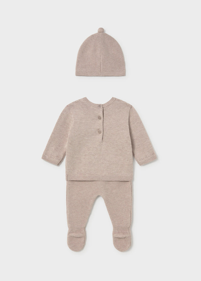 Conjunto polaina y gorro tricot