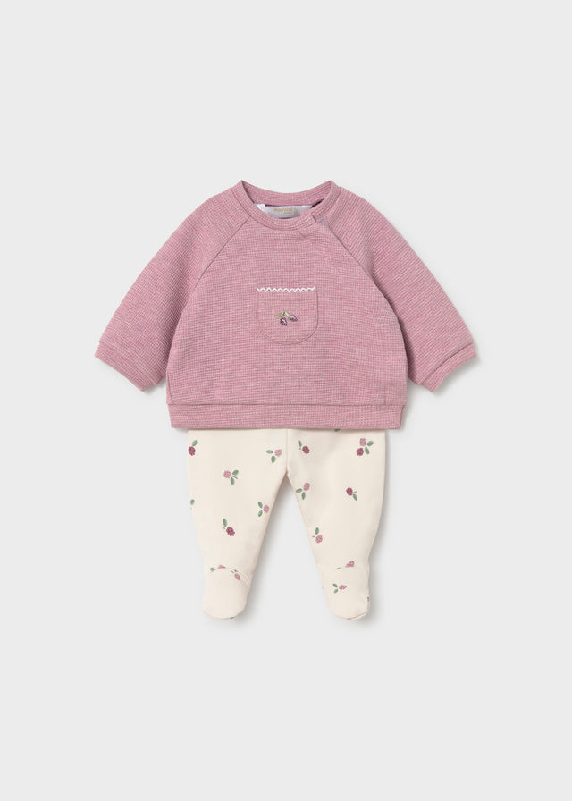 Conjunto jersey y polainas bebe niña.