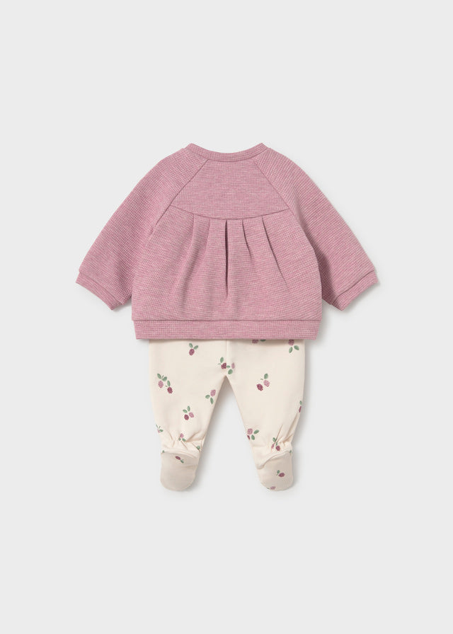 Conjunto jersey y polainas bebe niña.