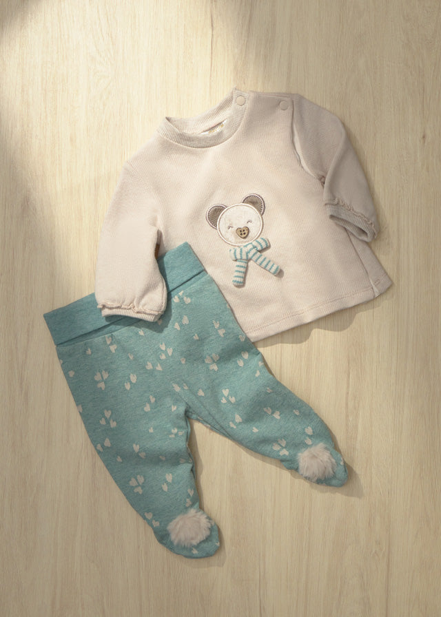 Conjunto polaina osito bebé niña