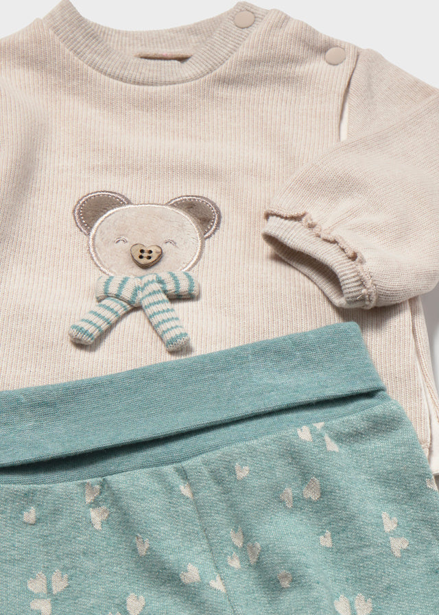 Conjunto polaina osito bebé niña