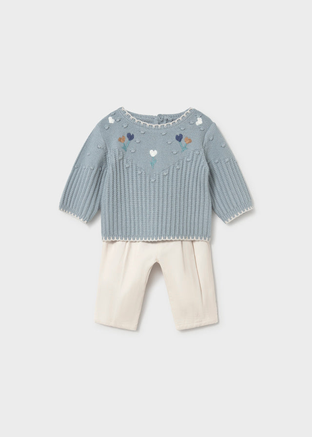 Conjunto jersey y pantalon bebé niña