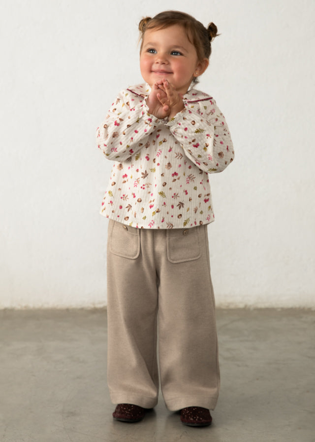 Pantalon punto sarga bebé niña