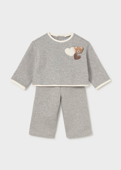 Conjunto  de dos piezas: Sudadera y pantalón a juego en tono gris vigoré bebe niña.