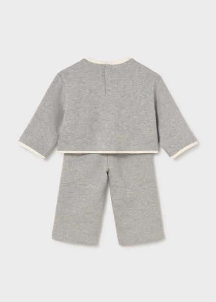 Conjunto  de dos piezas: Sudadera y pantalón a juego en tono gris vigoré bebe niña.