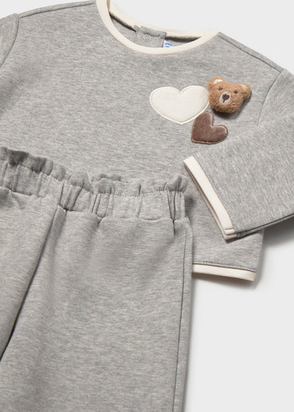 Conjunto  de dos piezas: Sudadera y pantalón a juego en tono gris vigoré bebe niña.