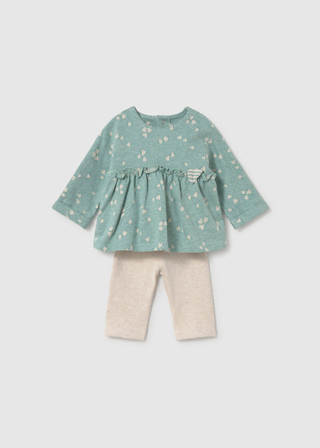 Conjunto 4 piezas: dos sudaderas y dos pantalones, bebe niña.