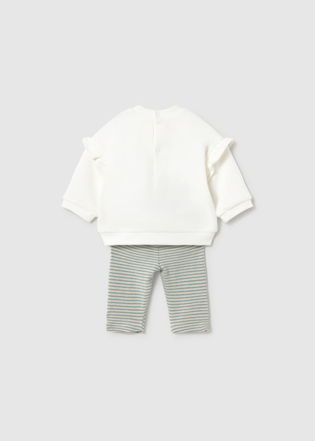 Conjunto 4 piezas: dos sudaderas y dos pantalones, bebe niña.