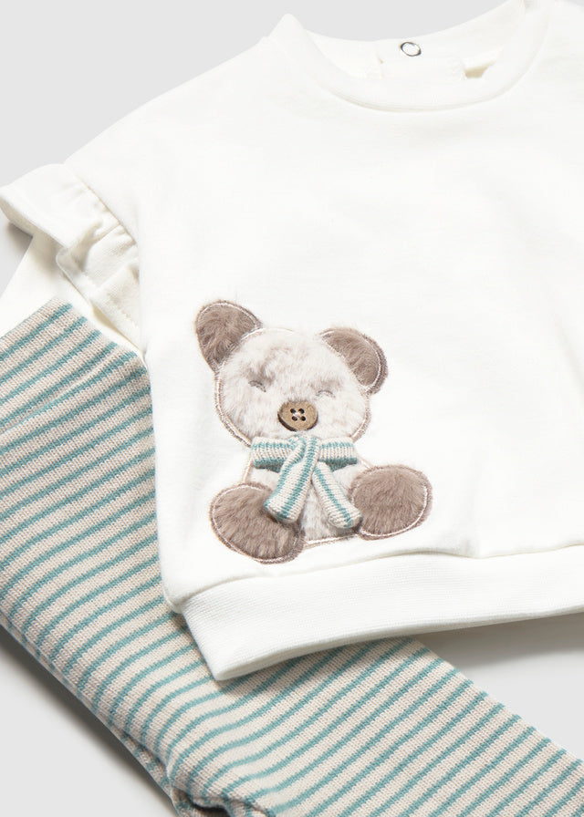 Conjunto 4 piezas: dos sudaderas y dos pantalones, bebe niña.