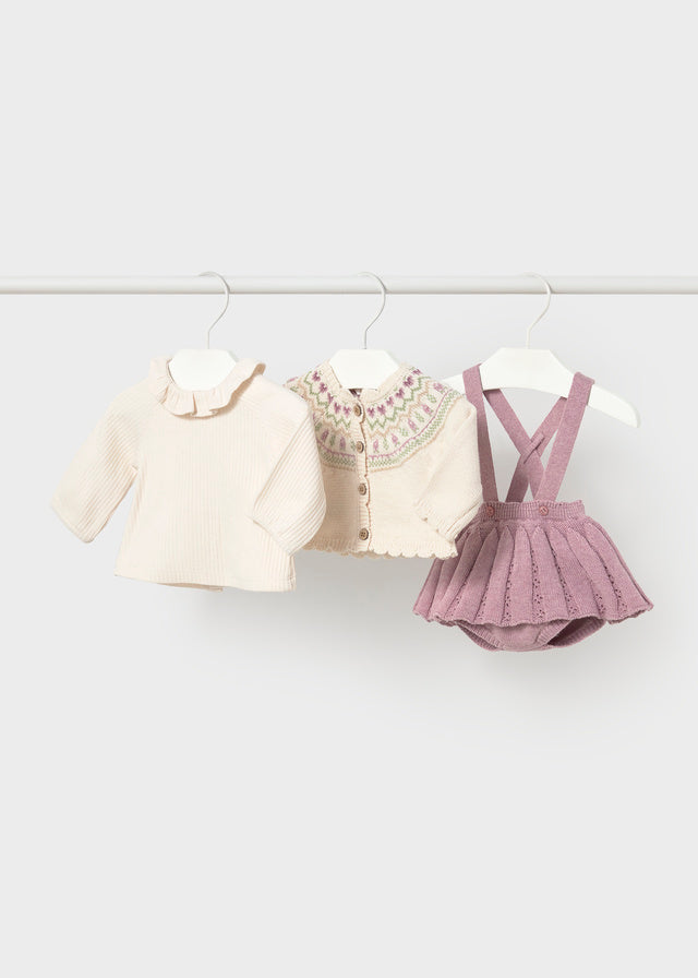 Conjunto falda tricot bebé niña