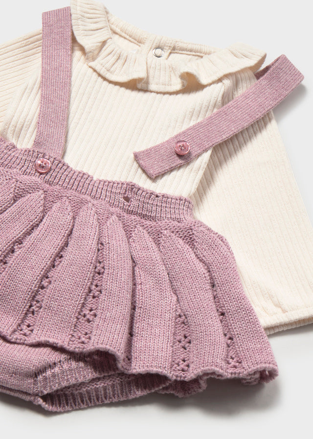 Conjunto falda tricot bebé niña