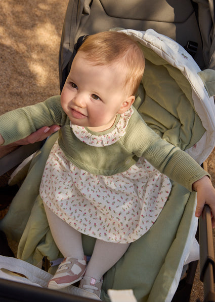 Vestido tricot combinado bebé niña